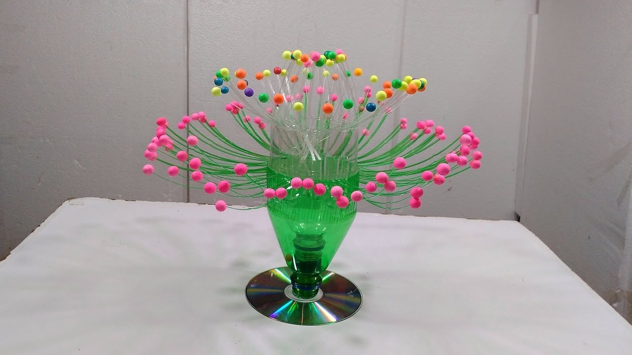 Empty Plastic Bottle Vase Making Craft Water Bottle Recycle Flower Vase Art Decoration Crafts for measurements 1280 X 720