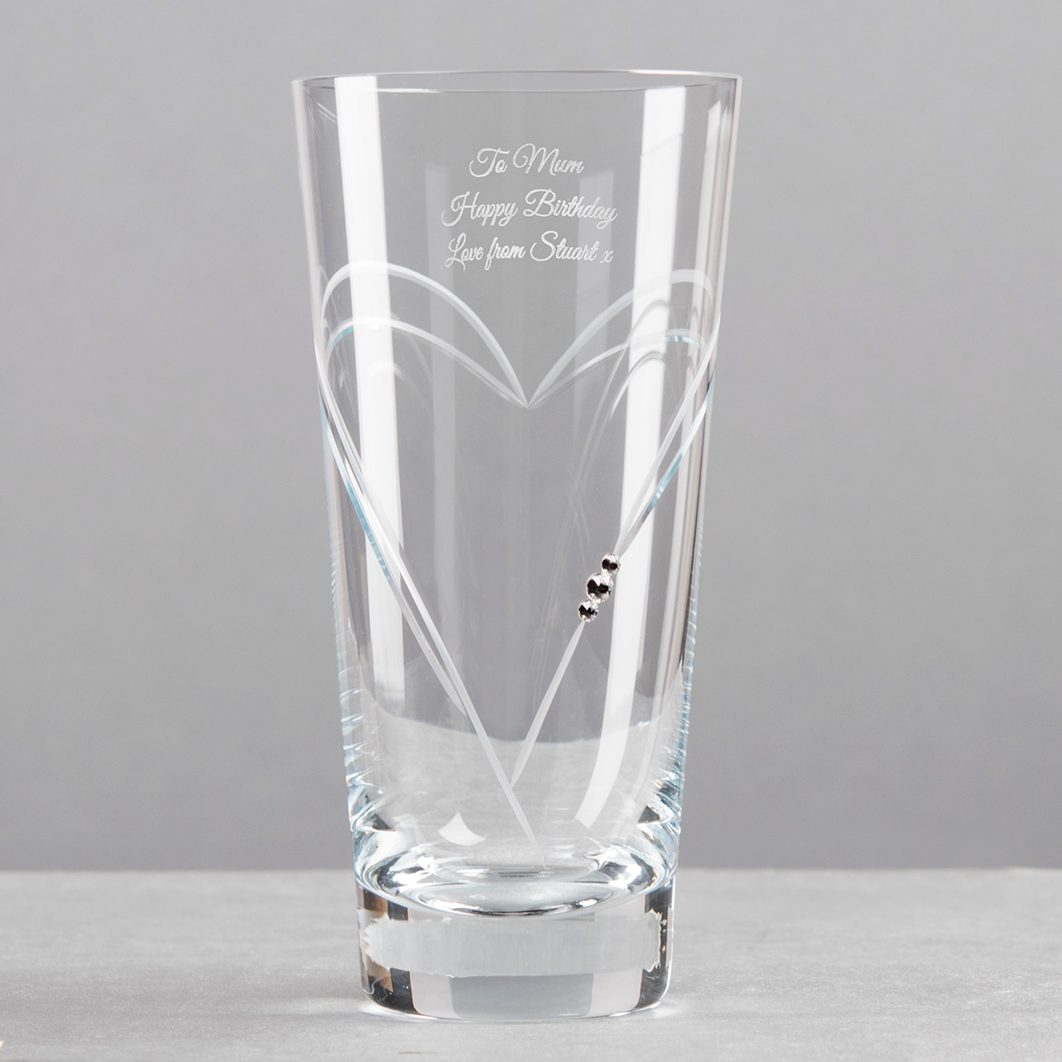 Engraved Swarovski Elements Glass Vase inside measurements 1200 X 1200