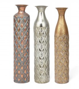 Farmington Metal Based Narrow 3 Piece Floor Vase Set within dimensions 4252 X 4800