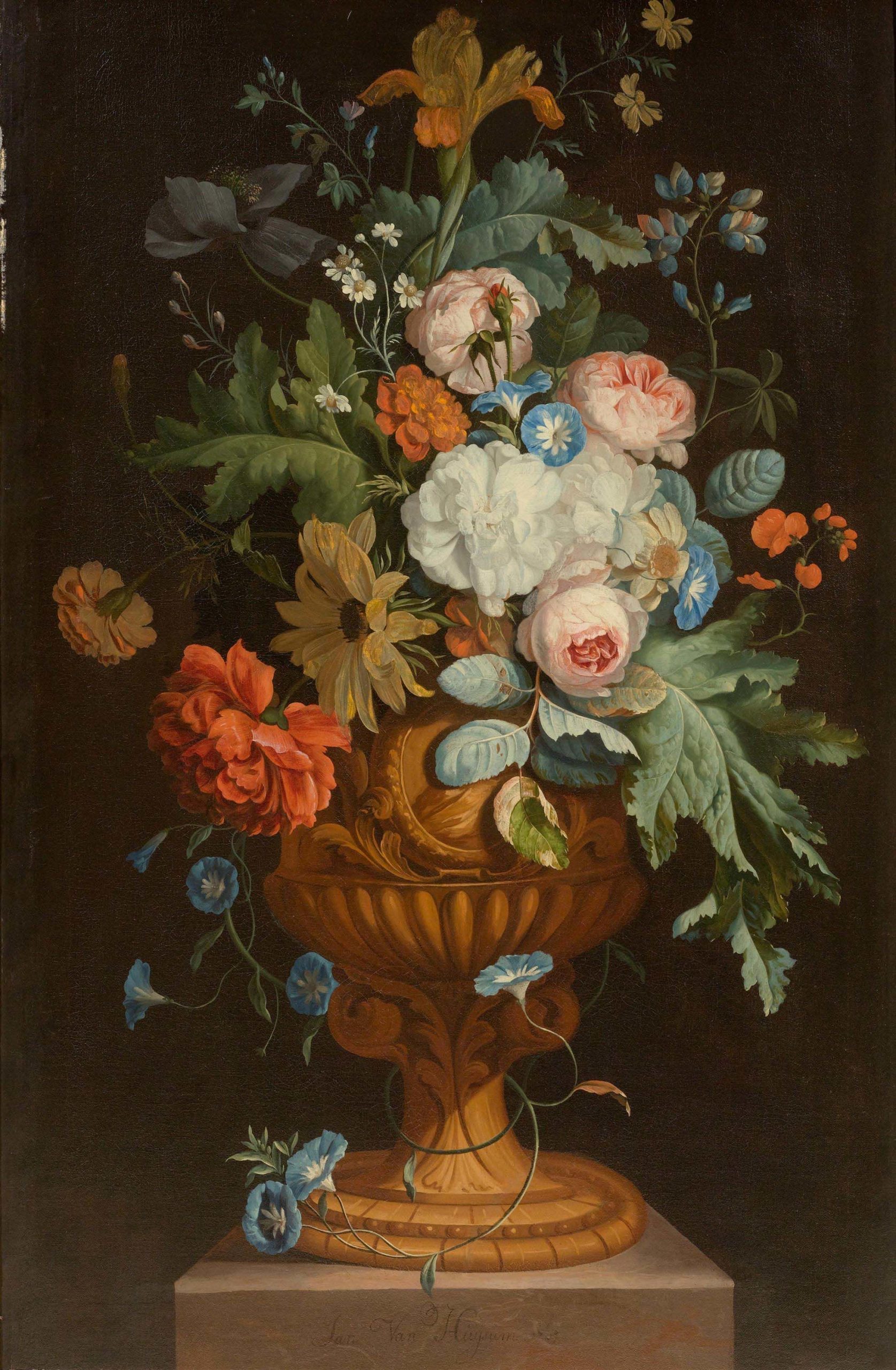 Filejan Van Huysum Flowers In A Terracotta Vase On A inside proportions 1963 X 3000