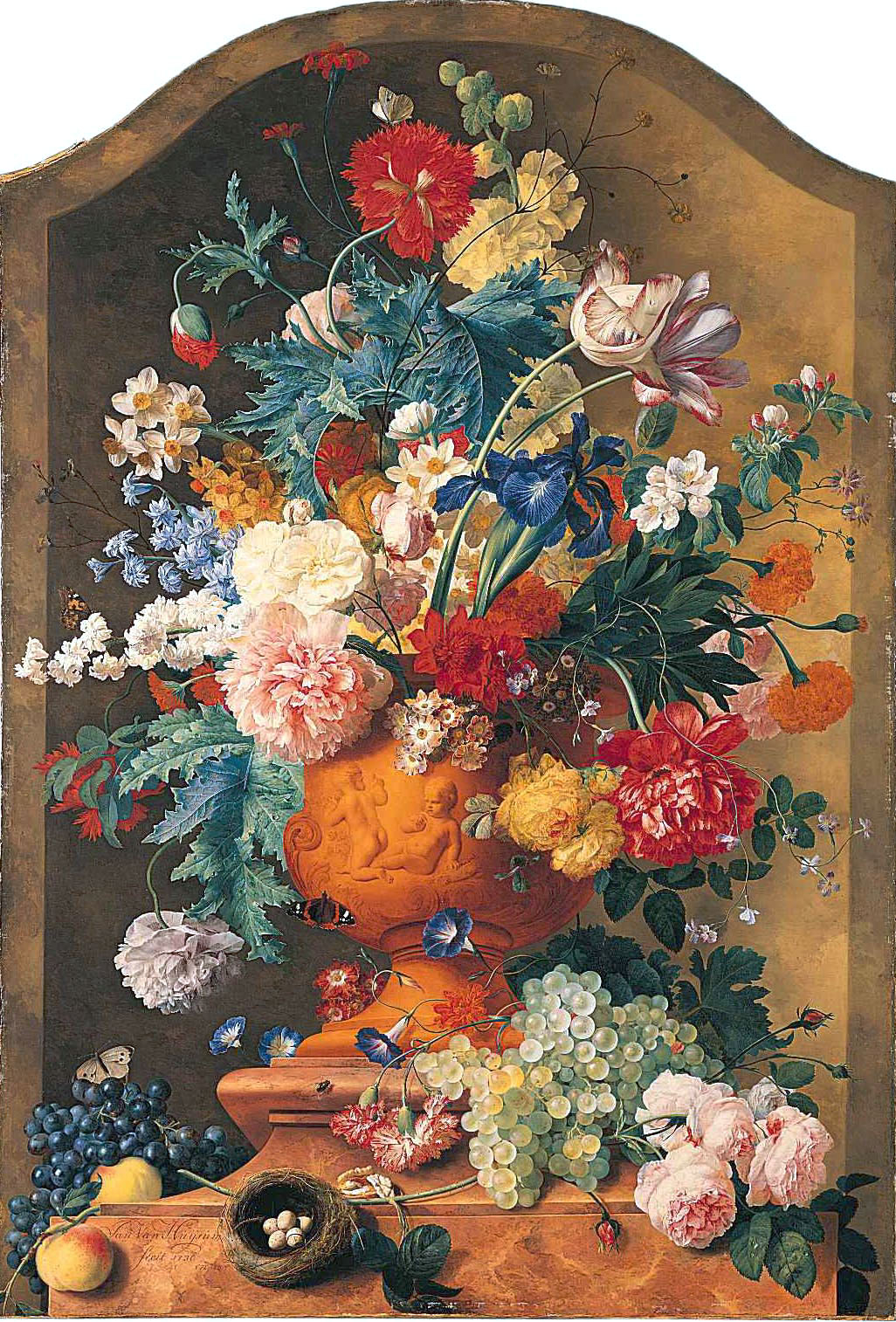 Filejan Van Huysum Flowers In A Terracotta Vase with proportions 1026 X 1514