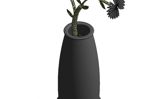 Fleur En Vase Modle Revit Cadblocksfree Cad Blocks Free intended for proportions 903 X 888