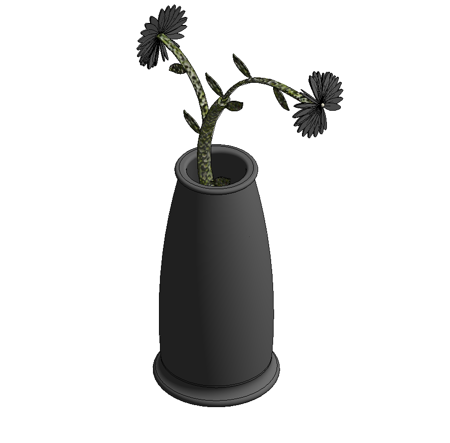 Fleur En Vase Modle Revit Cadblocksfree Cad Blocks Free regarding dimensions 903 X 888