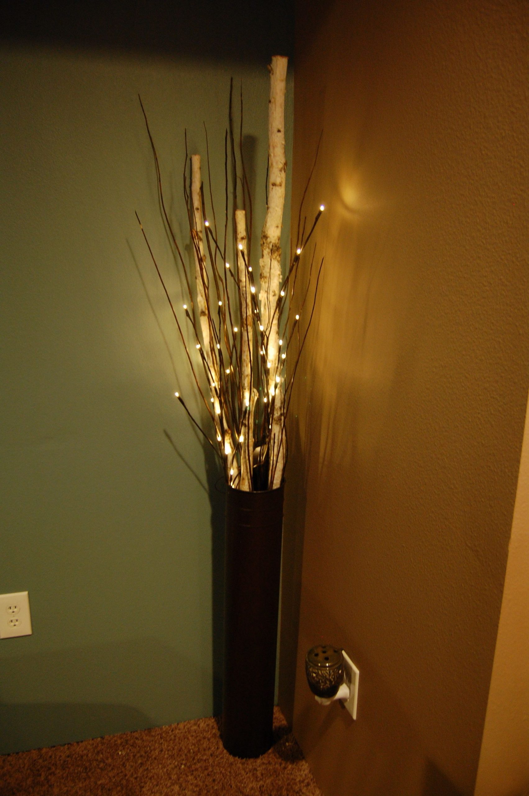 Floor Vase With Birch Branches And Lighted Branches On A 6 for dimensions 2000 X 3008