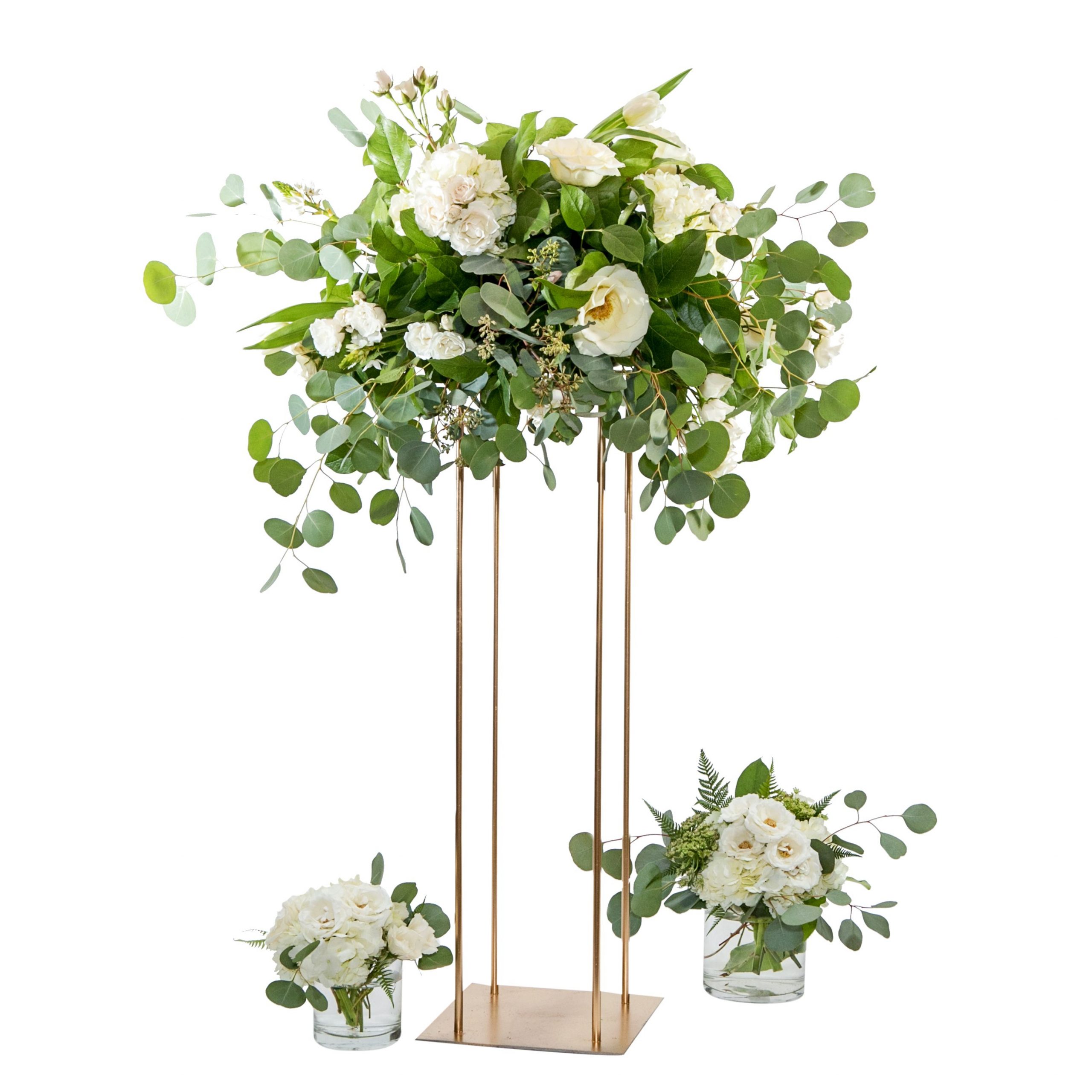 Florist Tall Gold Metal Stand Rental throughout size 2885 X 2885