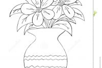 Flower In Vase Drawing At Getdrawings Free Download within dimensions 1035 X 1300