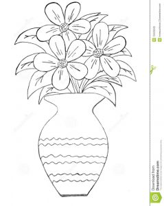 Flower In Vase Drawing At Getdrawings Free Download within dimensions 1035 X 1300