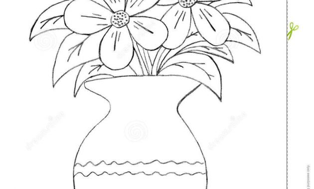 Flower In Vase Drawing At Getdrawings Free Download within dimensions 1035 X 1300