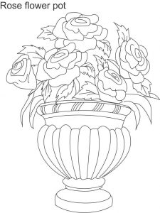 Flower Page Printable Coloring Sheets Flower Pot Coloring throughout proportions 844 X 1124