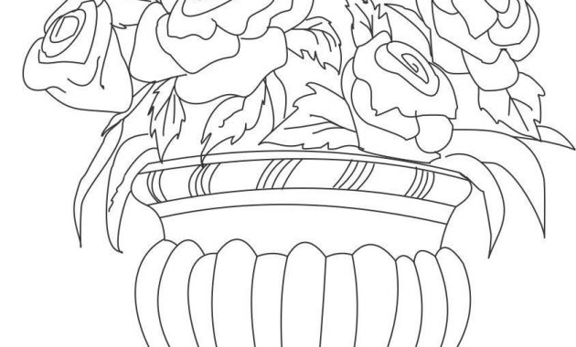 Flower Page Printable Coloring Sheets Flower Pot Coloring throughout proportions 844 X 1124