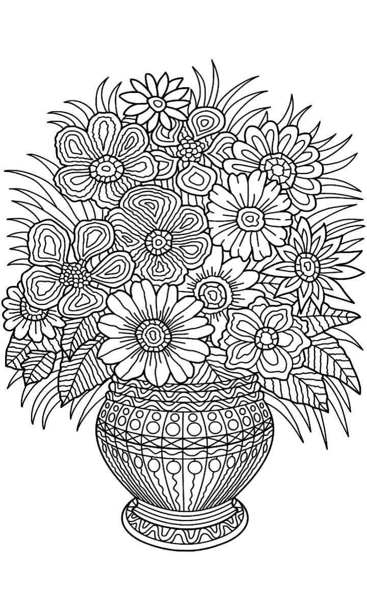 Flower Vase Coloring Page Coloriage Coloriage Mandala regarding size 720 X 1208