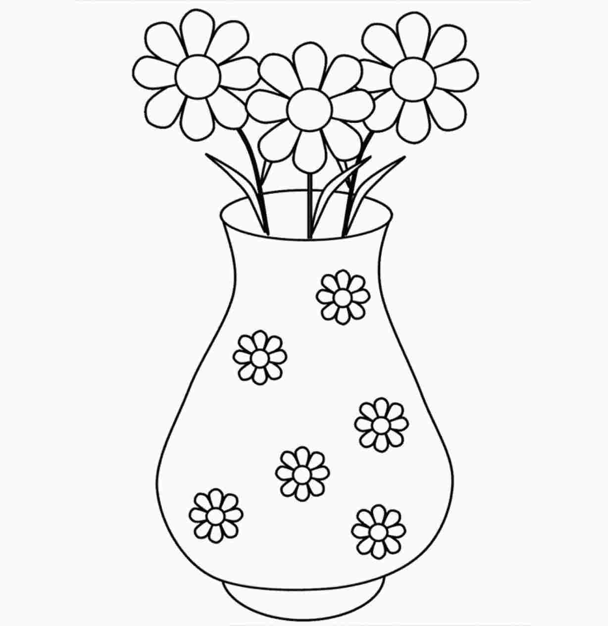 Flower Vase Drawing At Paintingvalley Explore inside measurements 1228 X 1264