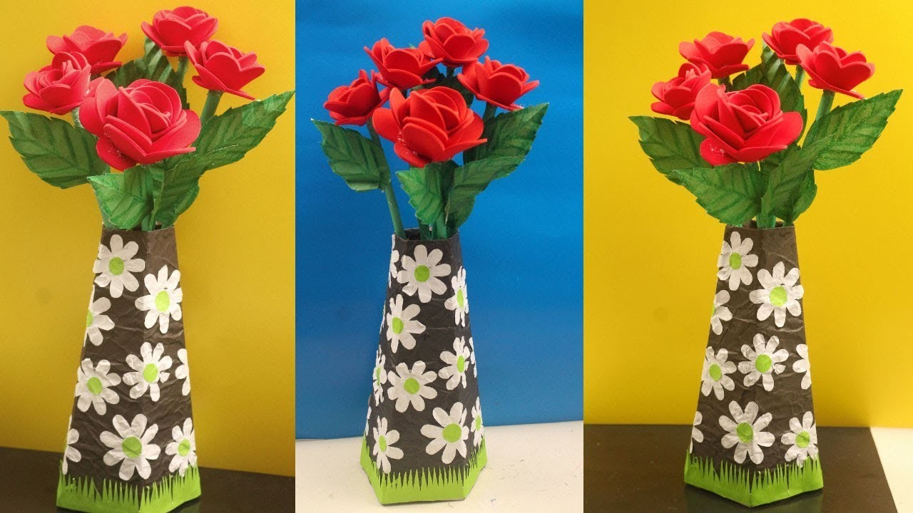 Flower Vase Made Of Paper Oflubntl within proportions 1280 X 720