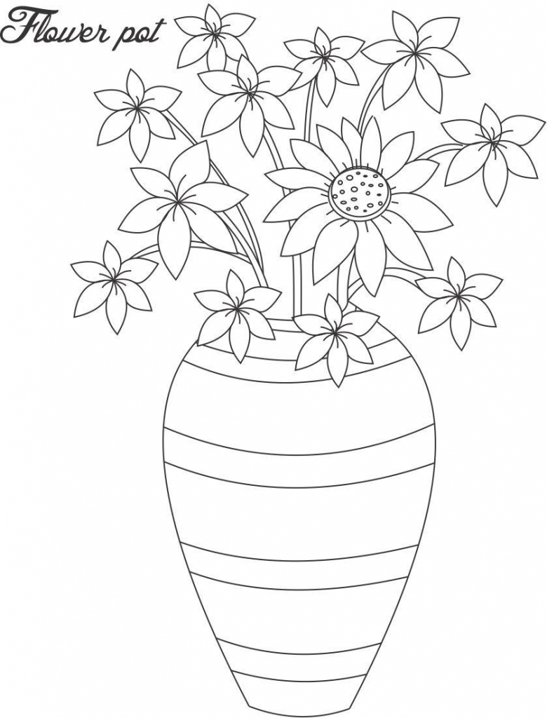 Flower Vase Sketch At Paintingvalley Explore for dimensions 780 X 1024