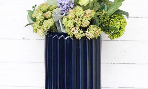 Fluted Ceramic Cylinder Floral Vase In Navy Blue 5 X 7 for sizing 1000 X 1000