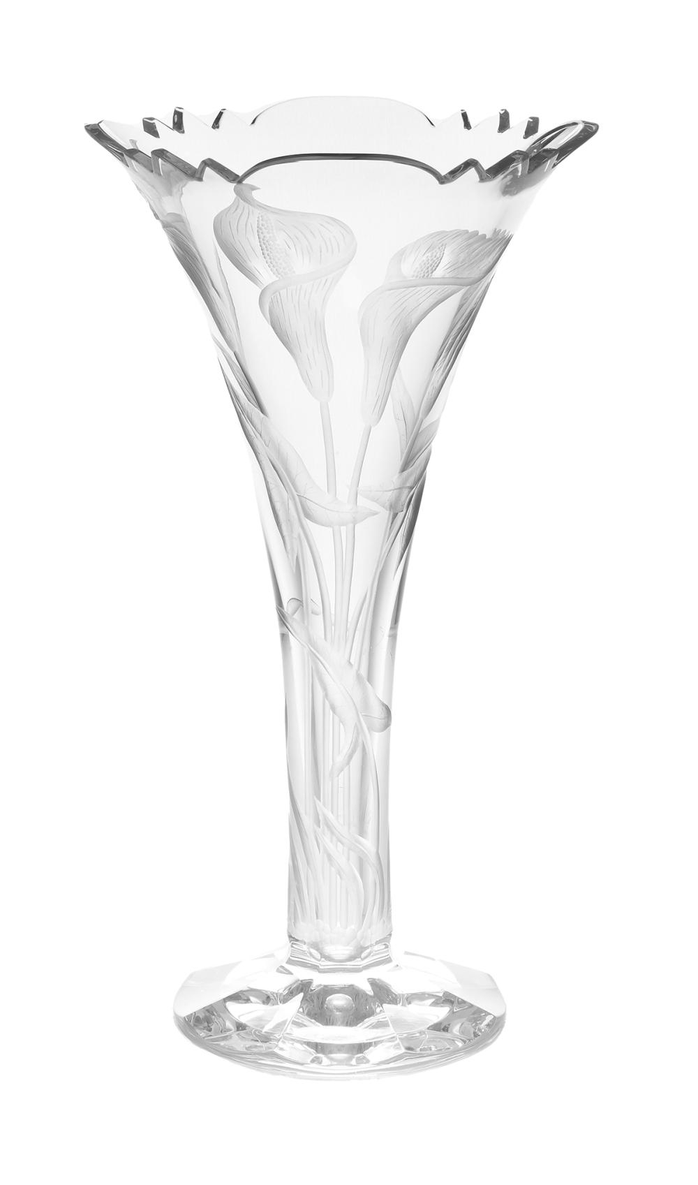 French Baccarat Cut Crystal Trumpet Vase for proportions 1000 X 1697