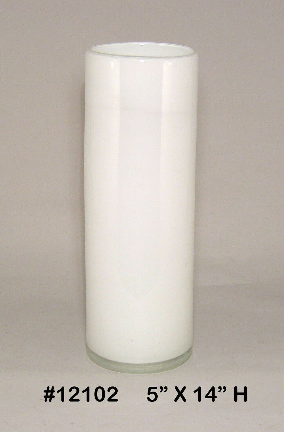 Glass Vase White Cylinder 14 High Flower Arrangement Wedding intended for proportions 978 X 1488