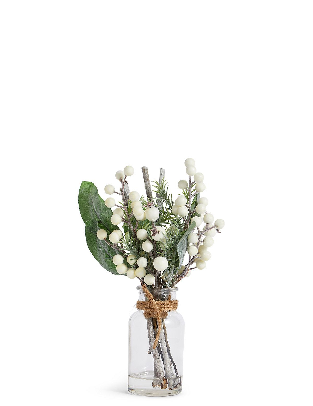Glitter Berry Twigs In Clear Vase Artificial Flowers with sizing 1200 X 1560