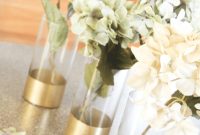 Gold Dipped Vases Wedding Centerpieces Wedding Table within sizing 1200 X 1755