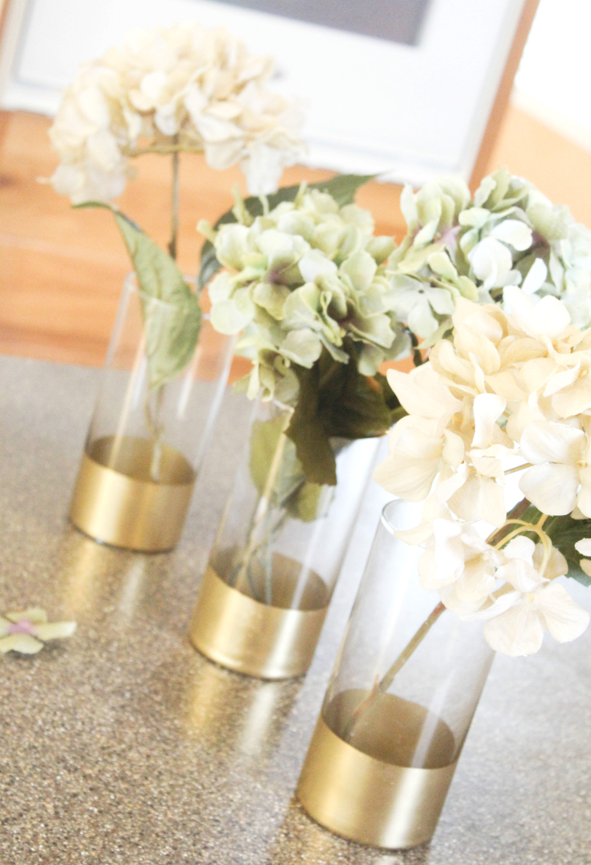 Gold Dipped Vases Wedding Table Decorations Flower with regard to measurements 1200 X 1755