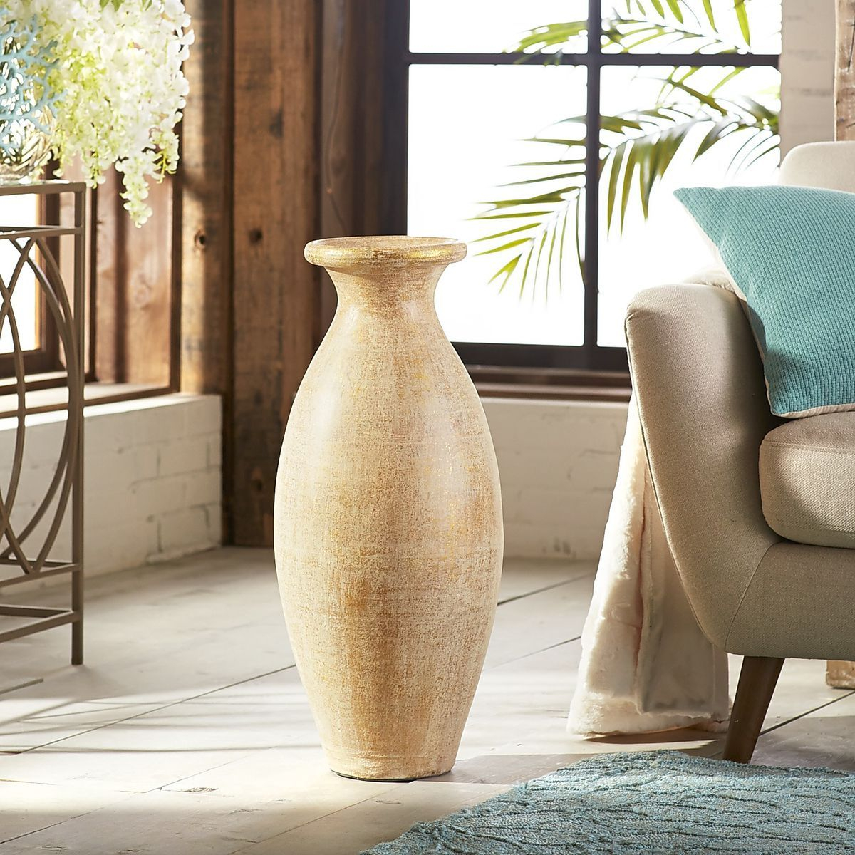 Golden Patina Cream Terracotta Floor Vase Pier 1 Imports with regard to sizing 1200 X 1200