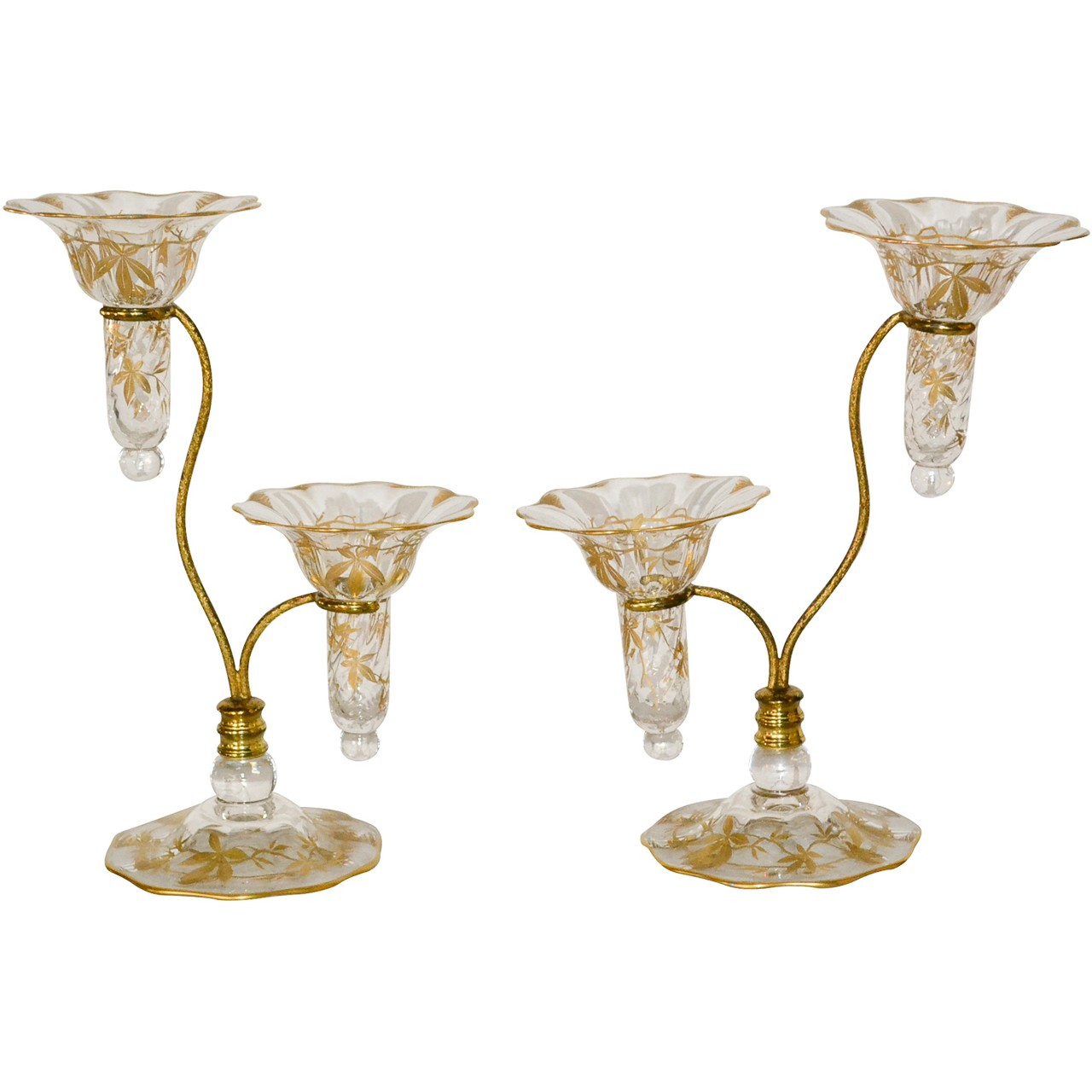 Great Pair Of French Gold Overlay Trumpet Vases Legacy with proportions 1280 X 1280