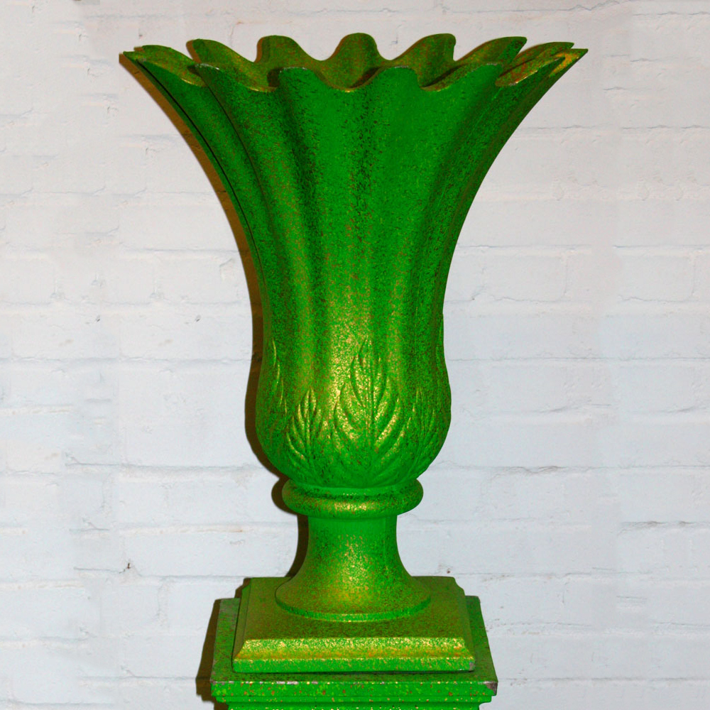 Green With Gold Speckle Plastic Flower Vase Ten And A Half with regard to proportions 1000 X 1000