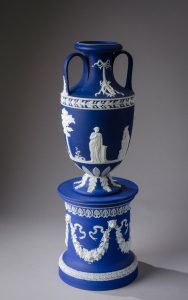 Hieronymus Objects Dark Blue And White Dip Vase And Drum Base intended for size 802 X 1280