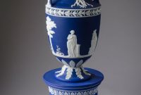 Hieronymus Objects Dark Blue And White Dip Vase And Drum Base intended for size 802 X 1280