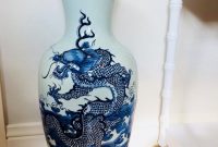 Huge Chinoiserie Blue And White Dragon Vase Statement Vase Asian Vase Blue White Chinese Vase Asian Dragon Vase Xl Dragon Statue Chinoiserie intended for size 794 X 1059