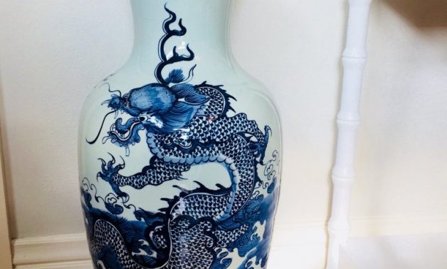 Huge Chinoiserie Blue And White Dragon Vase Statement Vase Asian Vase Blue White Chinese Vase Asian Dragon Vase Xl Dragon Statue Chinoiserie intended for size 794 X 1059