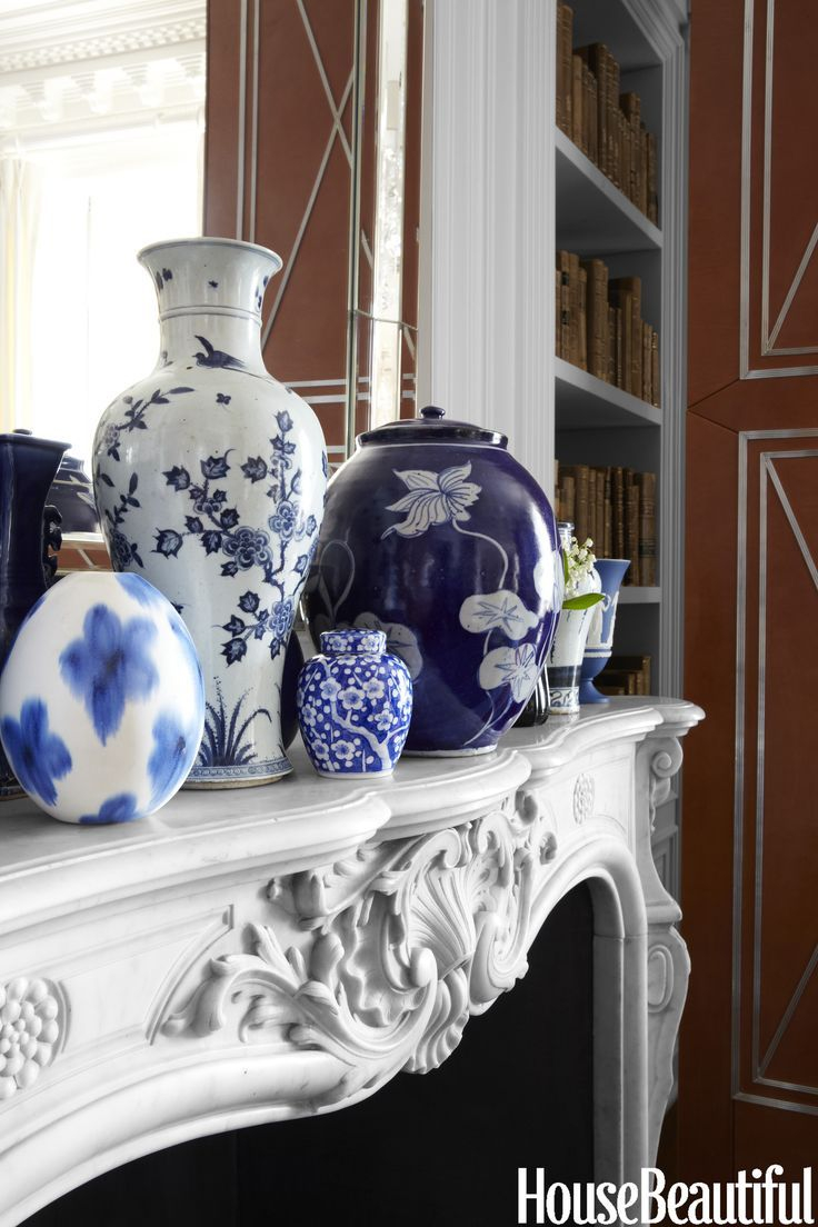 Image Result For Blue And White Chinese Vases On Mantel regarding size 736 X 1104