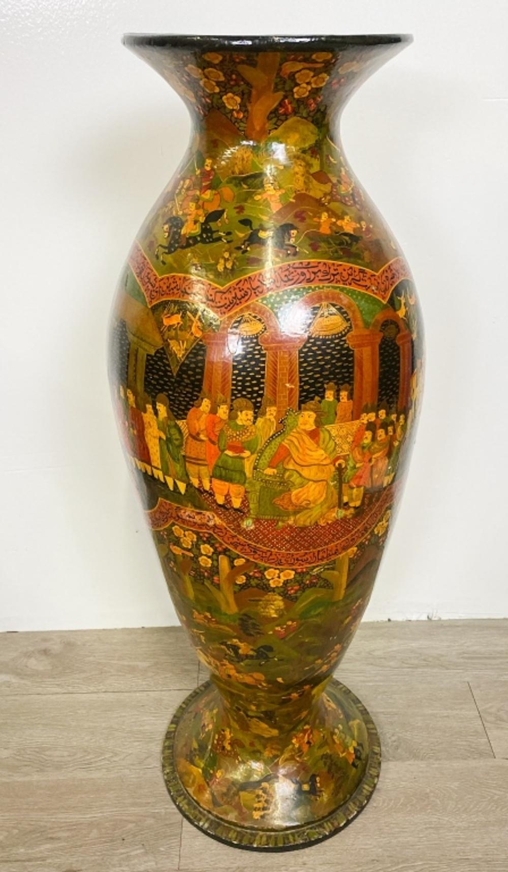 Indo Persian Papier Mache Floor Vase pertaining to measurements 1000 X 1714