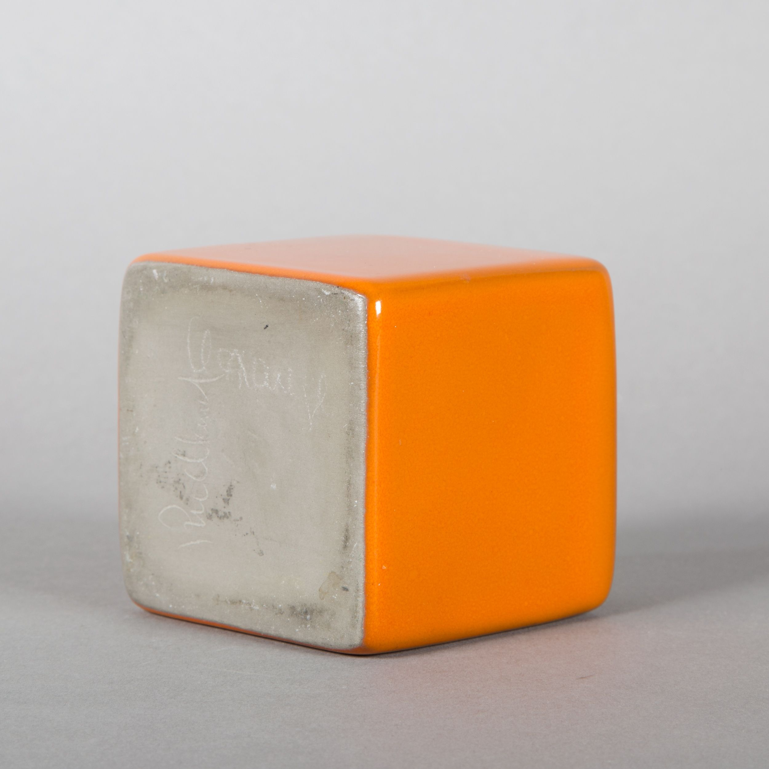 Jacques And Dani Ruelland Small Square Vase In Orange Enameled Ceramic in measurements 2500 X 2500