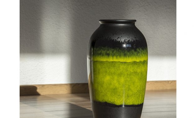 Jasba Black Geen Floor Vase Fat Lava West Germany 60s 70s with regard to dimensions 1200 X 1200