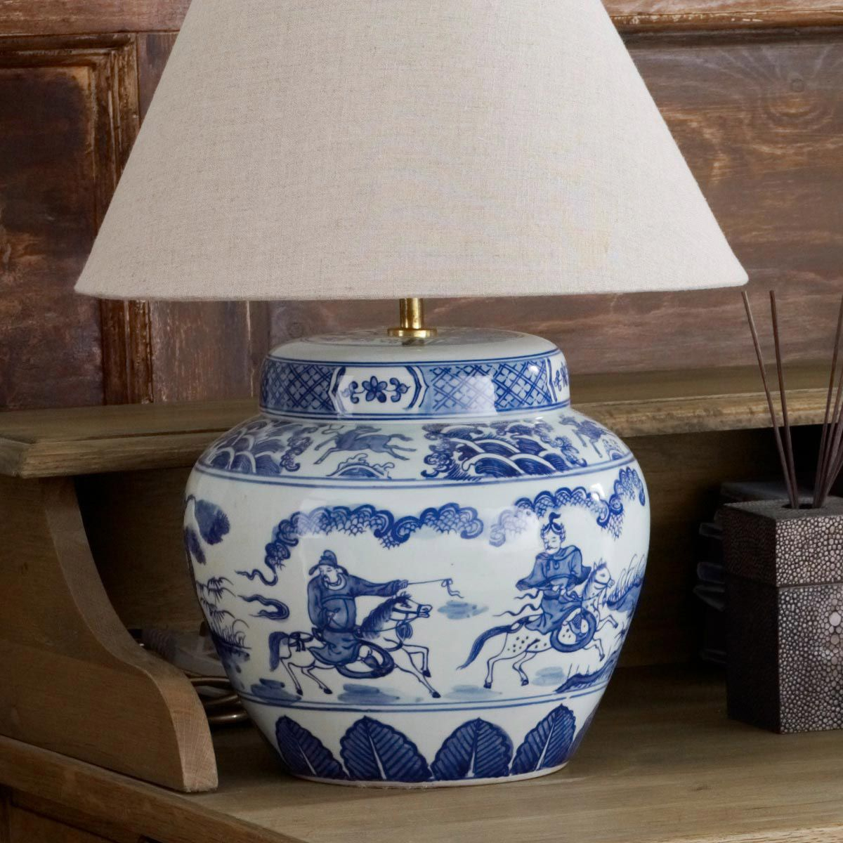 Kraakware Ceramic Chinese Table Lamp Blue White Lamp intended for sizing 1200 X 1200