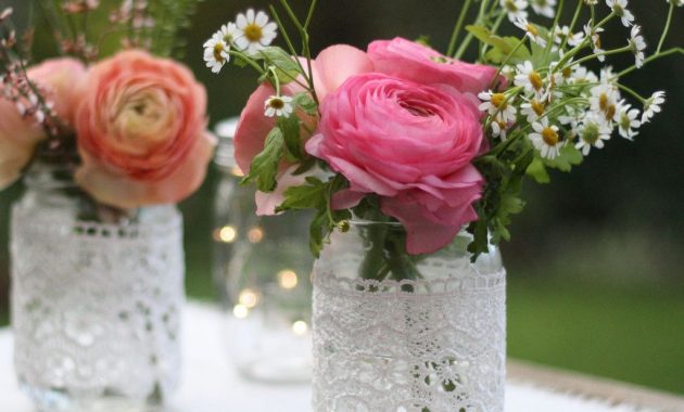 Lace Covered Mason Jar Vases Available From Theweddingomd inside size 1024 X 1024