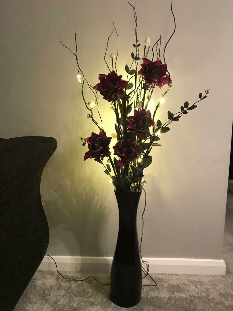 Large Black Floor Vase Comes With Lights And Purple Artificial Flowers In Killingworth Tyne And Wear Gumtree with regard to size 768 X 1024