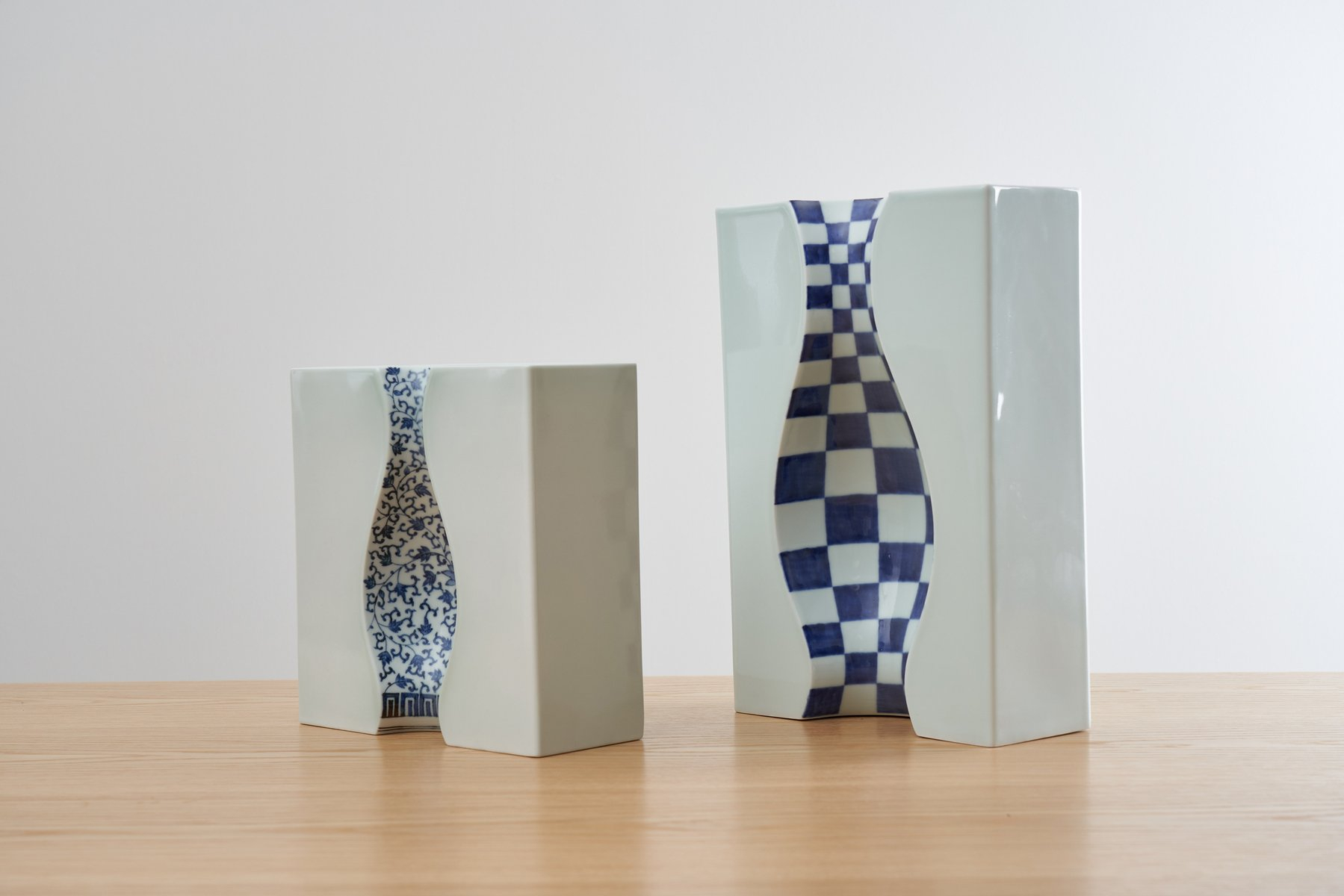 Large Blue Illusion Vase In Arita Porcelain Designlibero For Hands On Design with regard to proportions 1799 X 1200