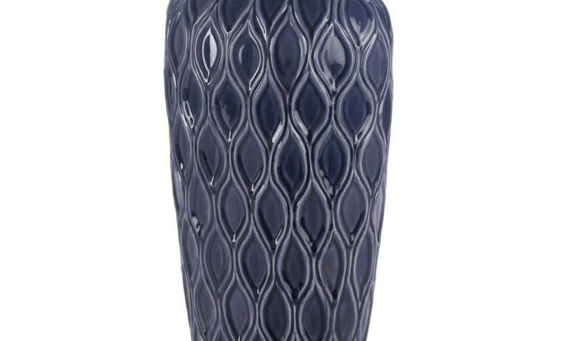 Large Ceramic Navy Blue Morrocan Geometric 17 Tall Textured in sizing 1000 X 1000