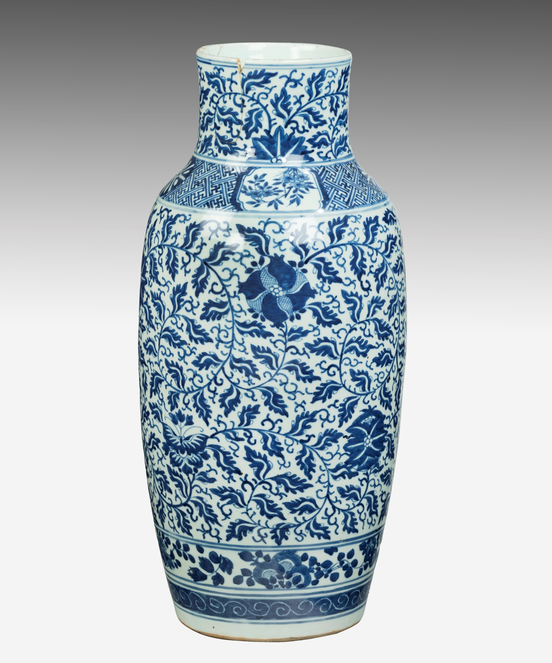 Large Chinese Nineteenth Century Blue And White Vase throughout proportions 1815 X 2180