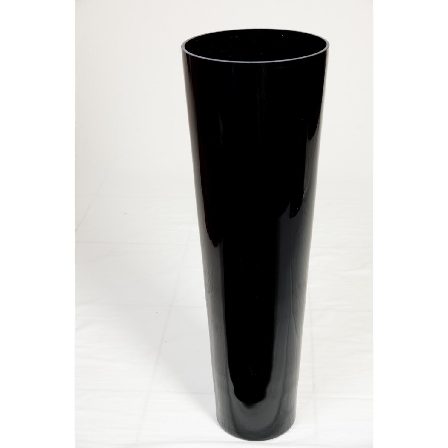 Large Conical Floor Vase Anna Of Glass Black 24 70 Cm with regard to measurements 1500 X 1500