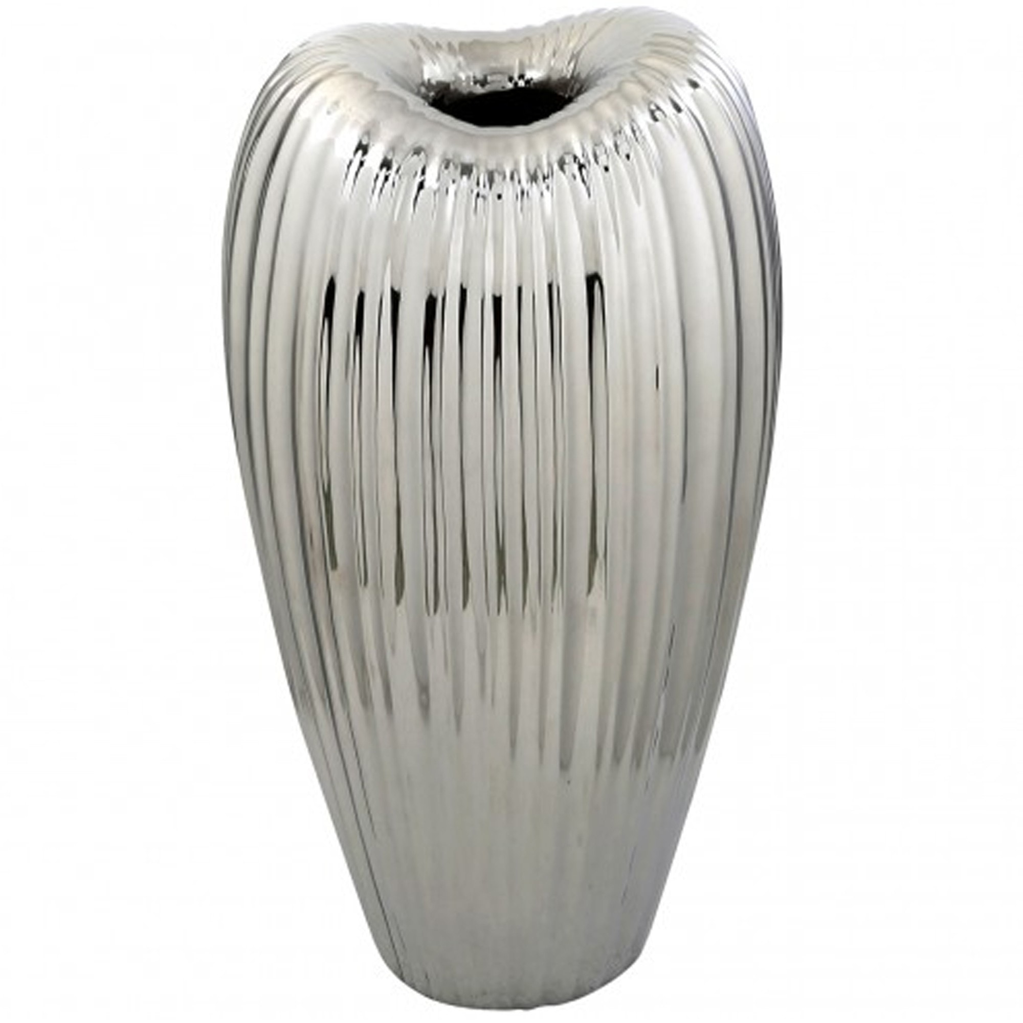 Large Silver Ribbed Vase pertaining to sizing 2000 X 2000