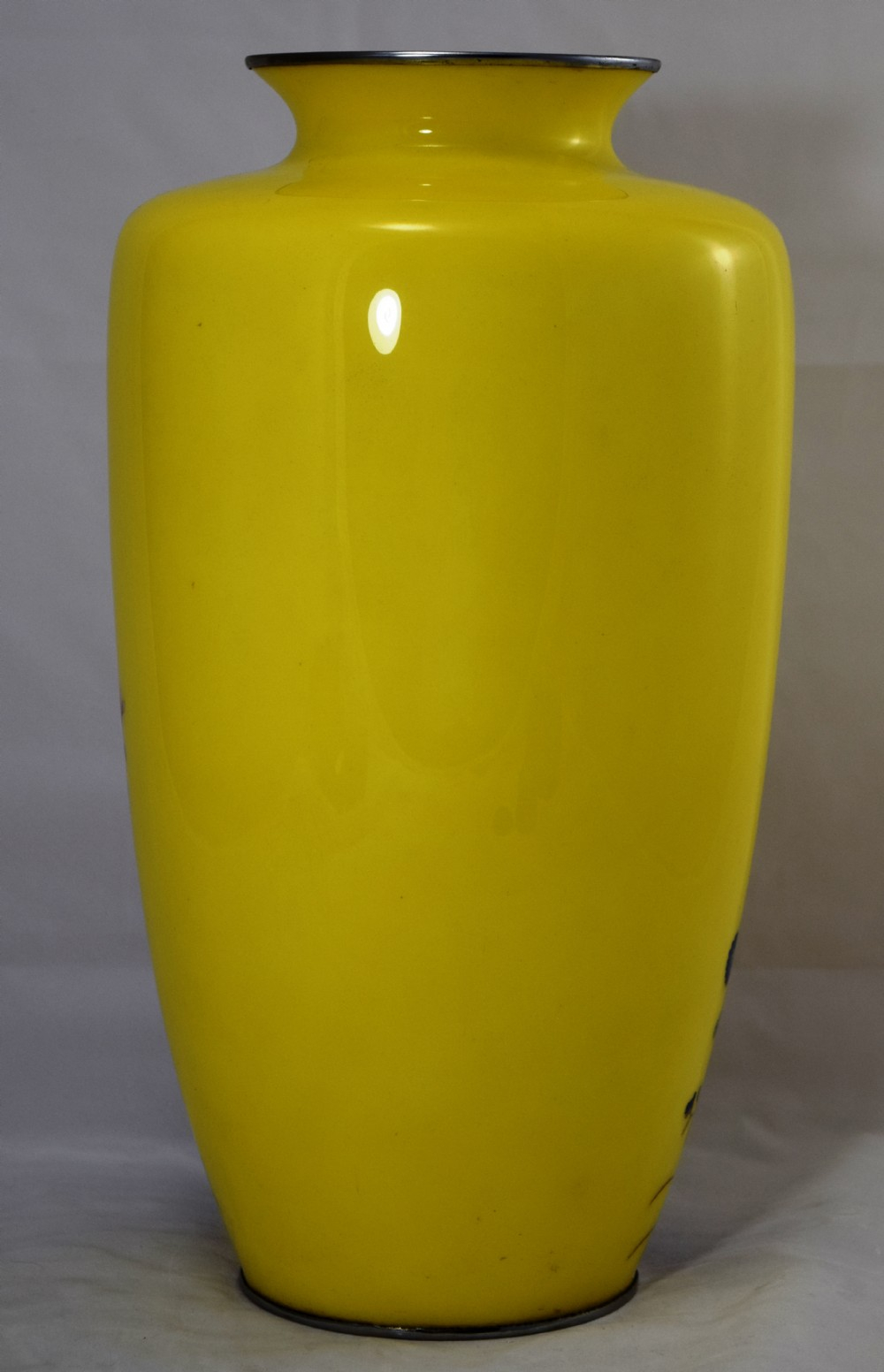 Large Striking Yellow Ground Japanese Cloisonne Vase with proportions 1000 X 1552