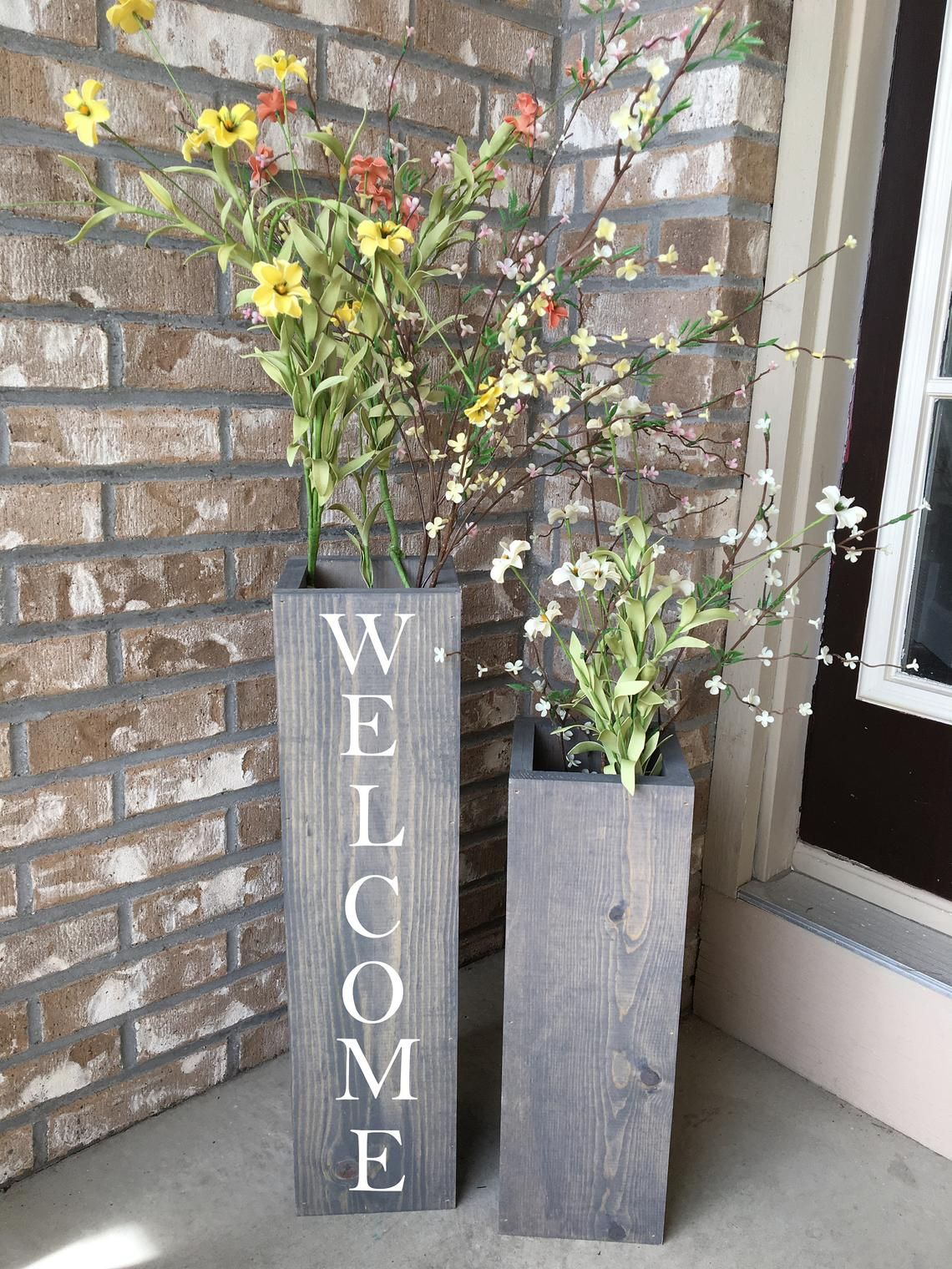 Large Wooden Porch Vases Welcome Sign Reclaimed Wood intended for size 1140 X 1520