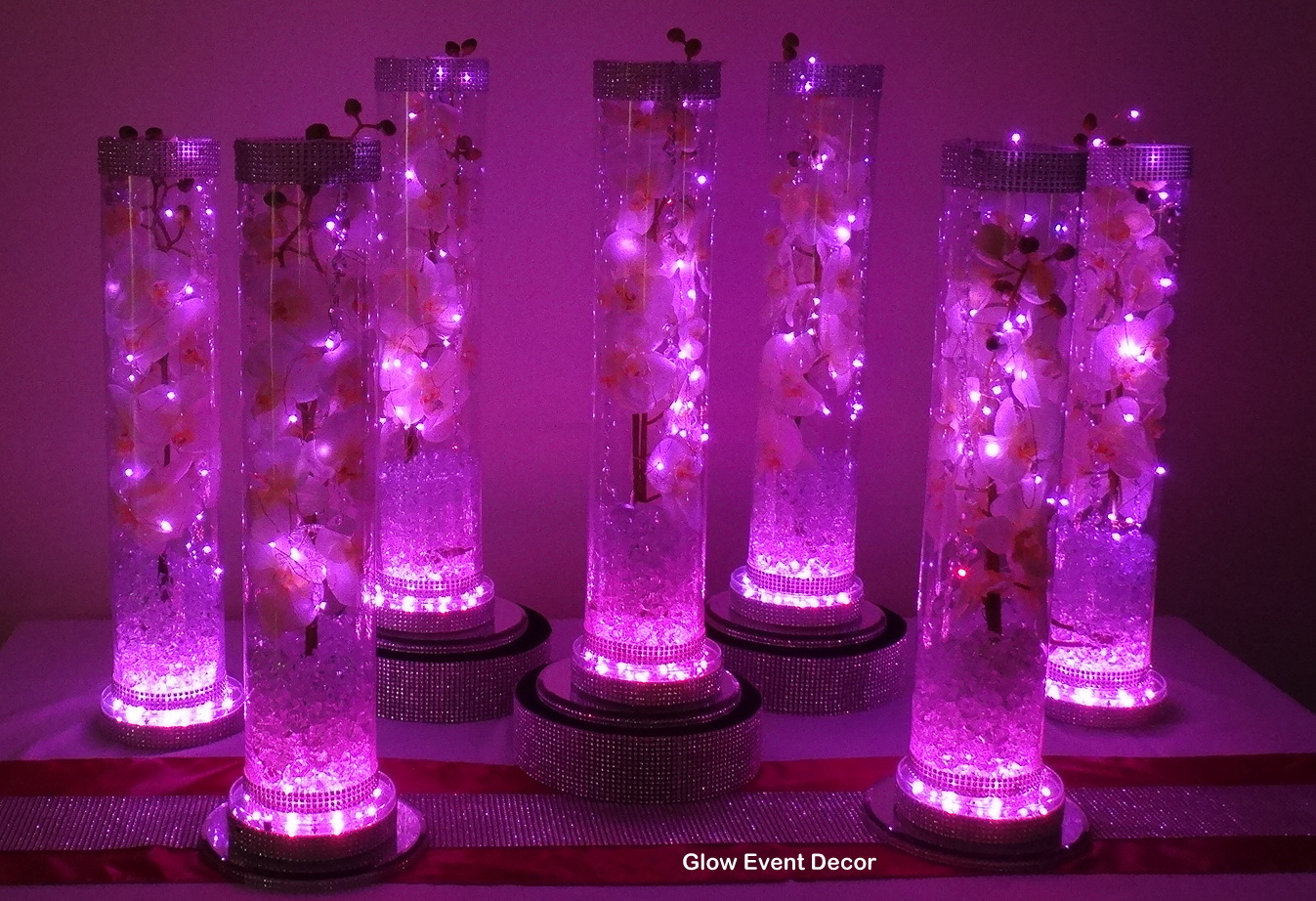 Led Orchid Cylinder Vase Glow Event Decor inside dimensions 1347 X 922