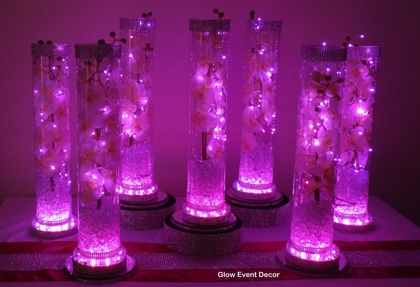 Led Orchid Cylinder Vase Glow Event Decor inside proportions 1347 X 922