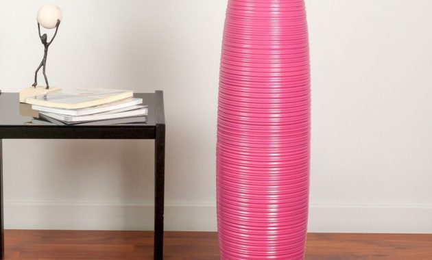 Leewadee Tall Big Floor Standing Vase For Home Decor 75 Cm Mango Wood Pink with regard to dimensions 1400 X 1400