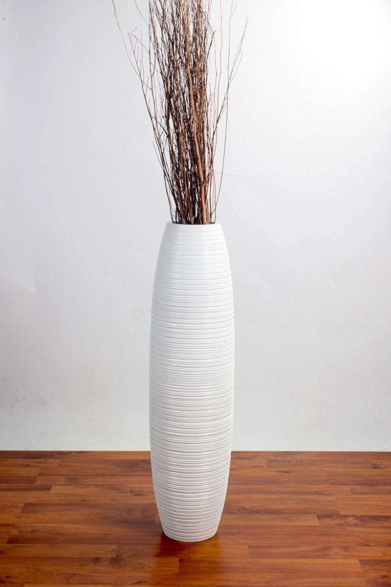 Leewadee Tall Floor Vase 30 Inches Wood White Tall Floor regarding proportions 800 X 1200