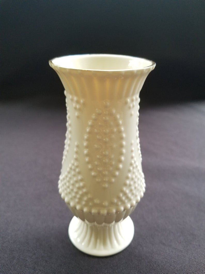 Lenox Beaded Bud Vase 5 Tall Ivory With Gold Trim intended for sizing 794 X 1059